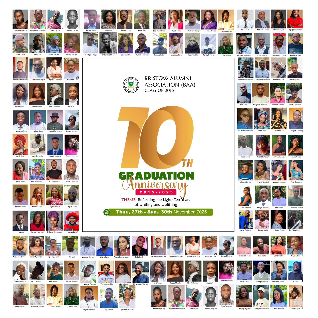 BRISTOW ALUMNI ASSOCIATION (BAA) CLASS OF 2015